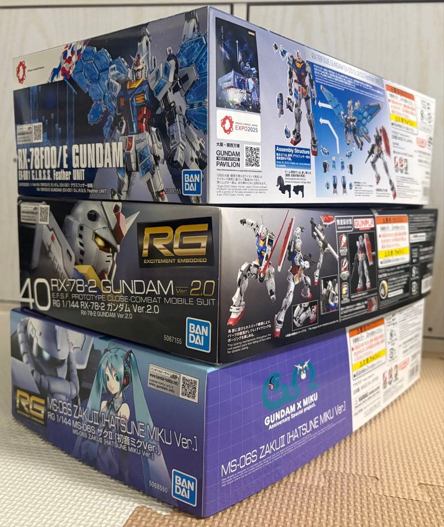 Rg 初音ミク　ザク　ガンダム2.0 hg グラスフェザー