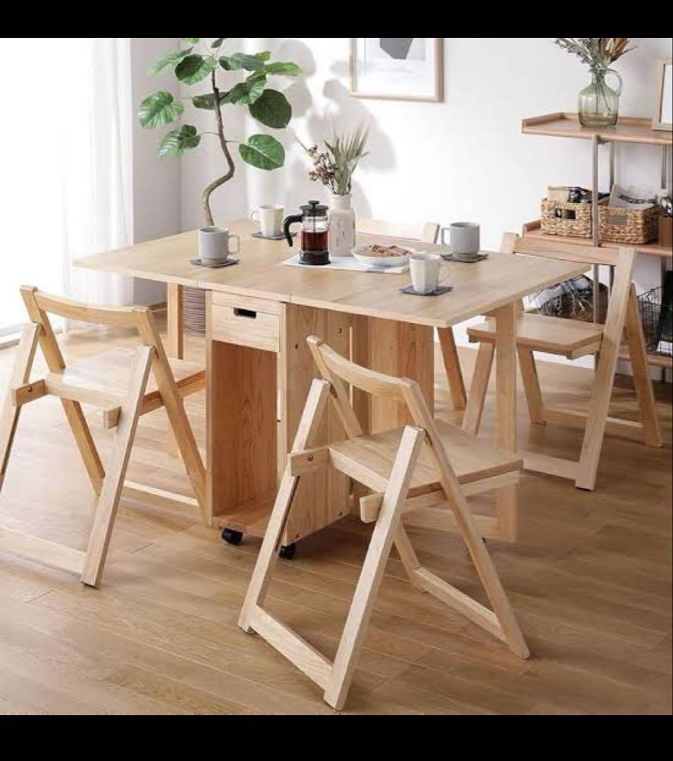 【PON】LOWYA バタフライテーブル 折りたたみダイニングテーブル