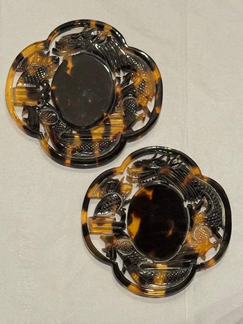 べっ甲 鍔 木刀用　太刀、小太刀２枚組