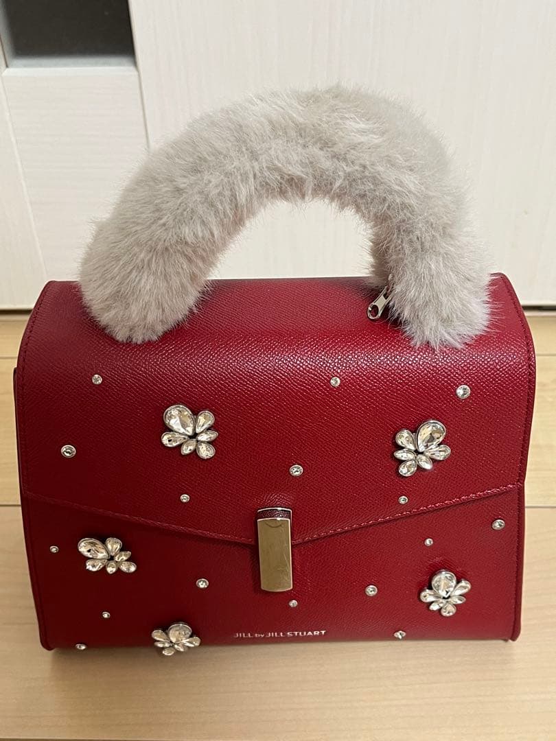 ゆ*様 ジルスチュアート　ランダムビジューファーハンドルバッグ