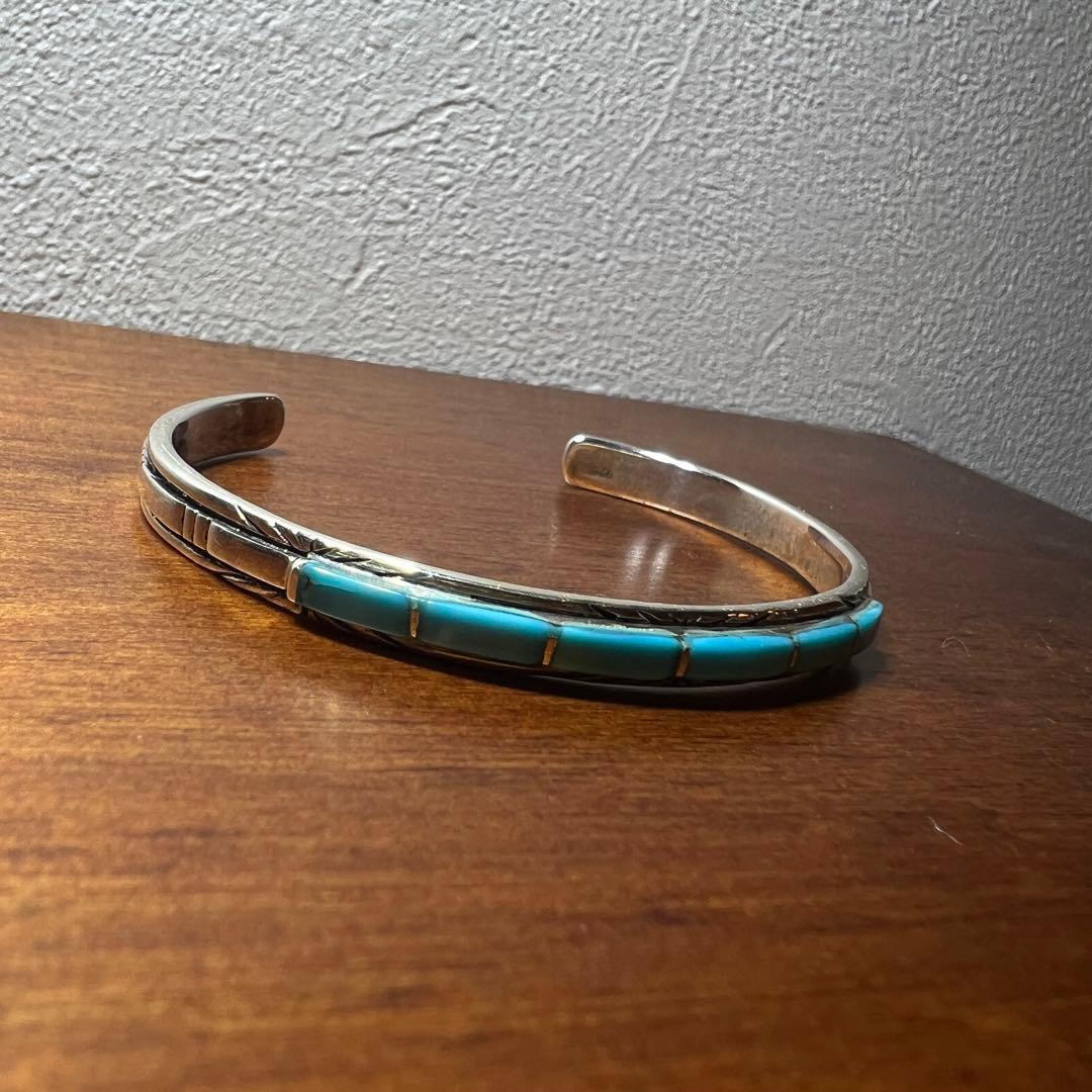 インディアンジュエリー　ターコイズ　シルバー　バングル　925