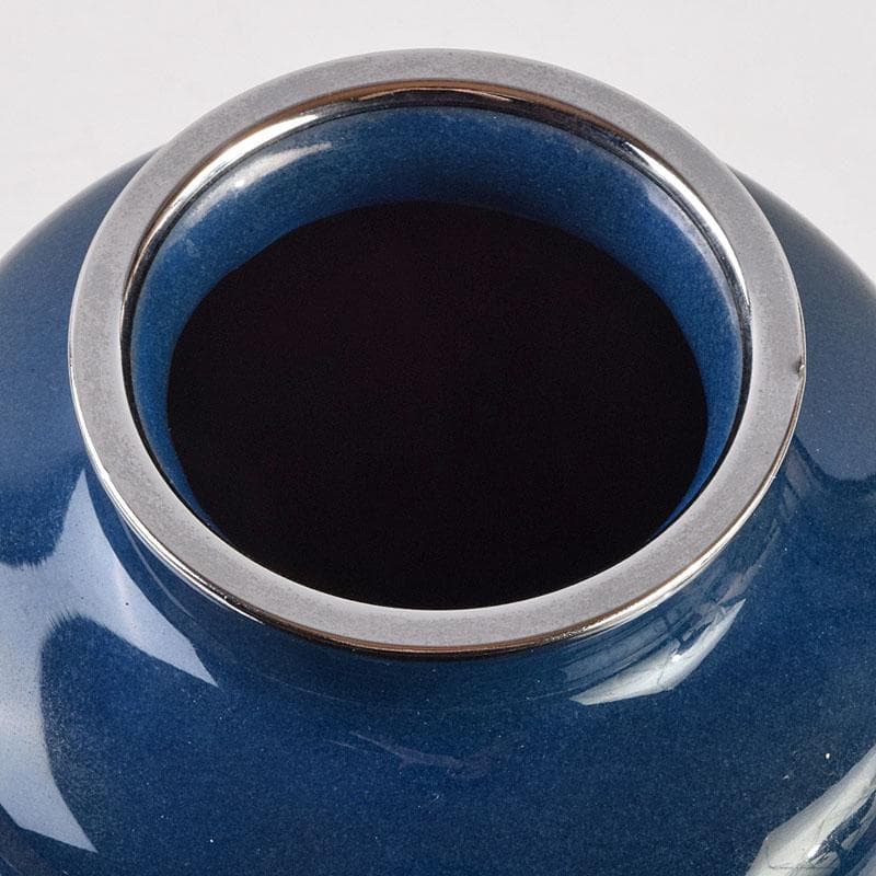 七宝焼　粂野締太郎造　鶴文　花瓶　共箱　M　R9266