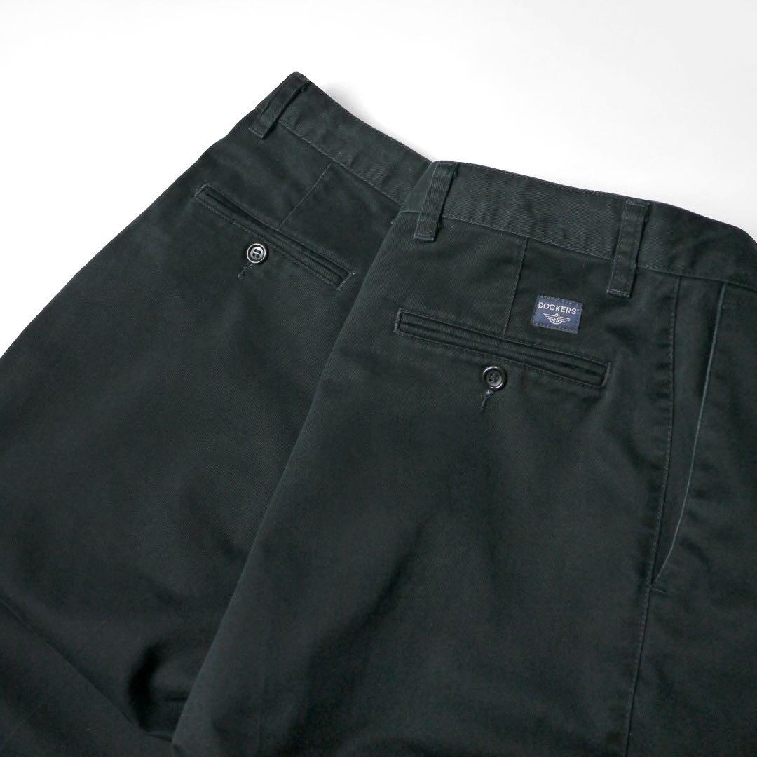 00sビンテージ リーバイス ドッカーズ ツータック チノパン パンツ黒ブラック