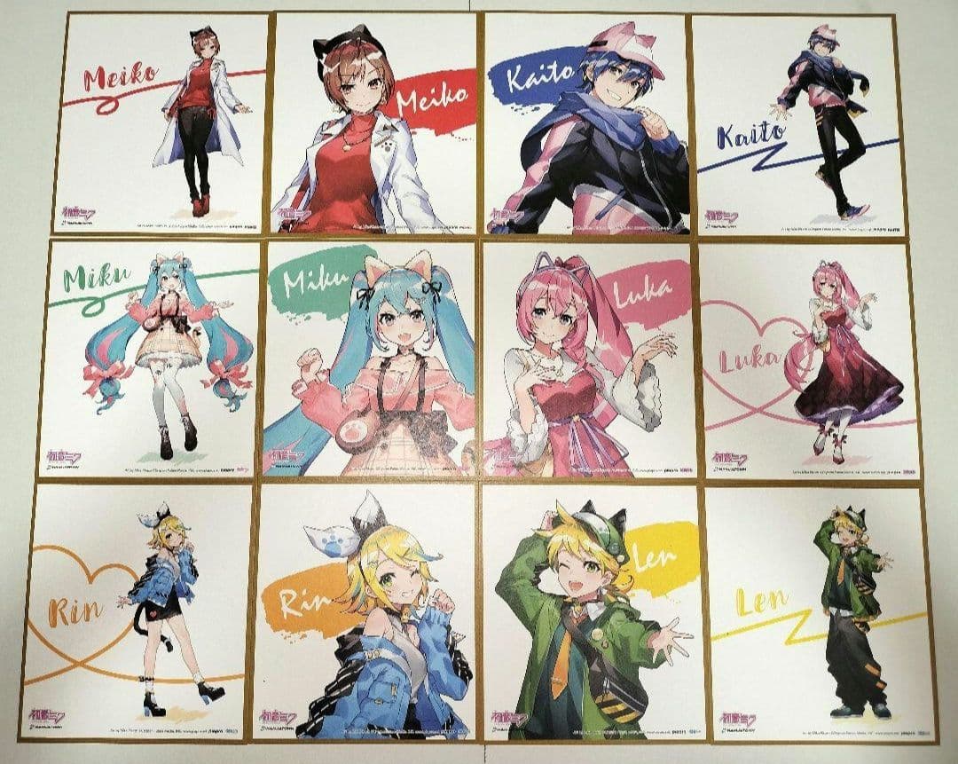 初音ミク ミニ色紙 セット ナンジャタウン ミク ルカ リン レン カイト