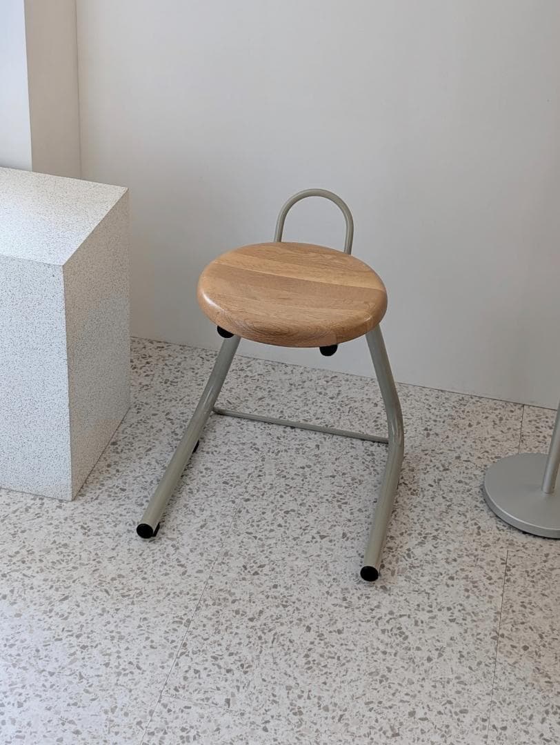 ビンテージ アノニマス 取っ手付き スツール チェア ウッド×メタル 美品