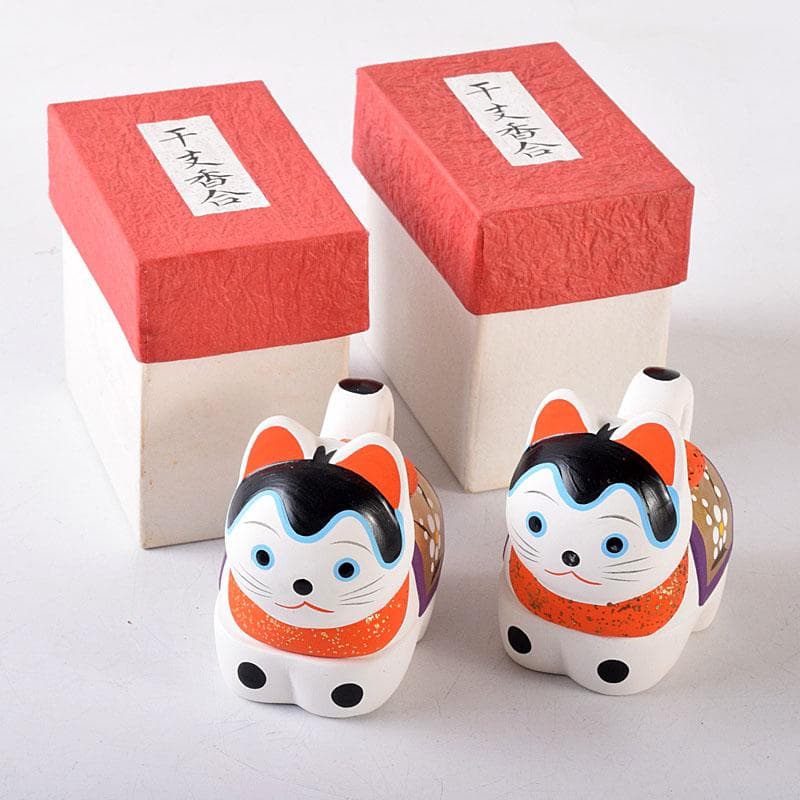 茶道具　京焼　白駒犬　干支香合　縁起物　在銘　2点まとめて　V　8167