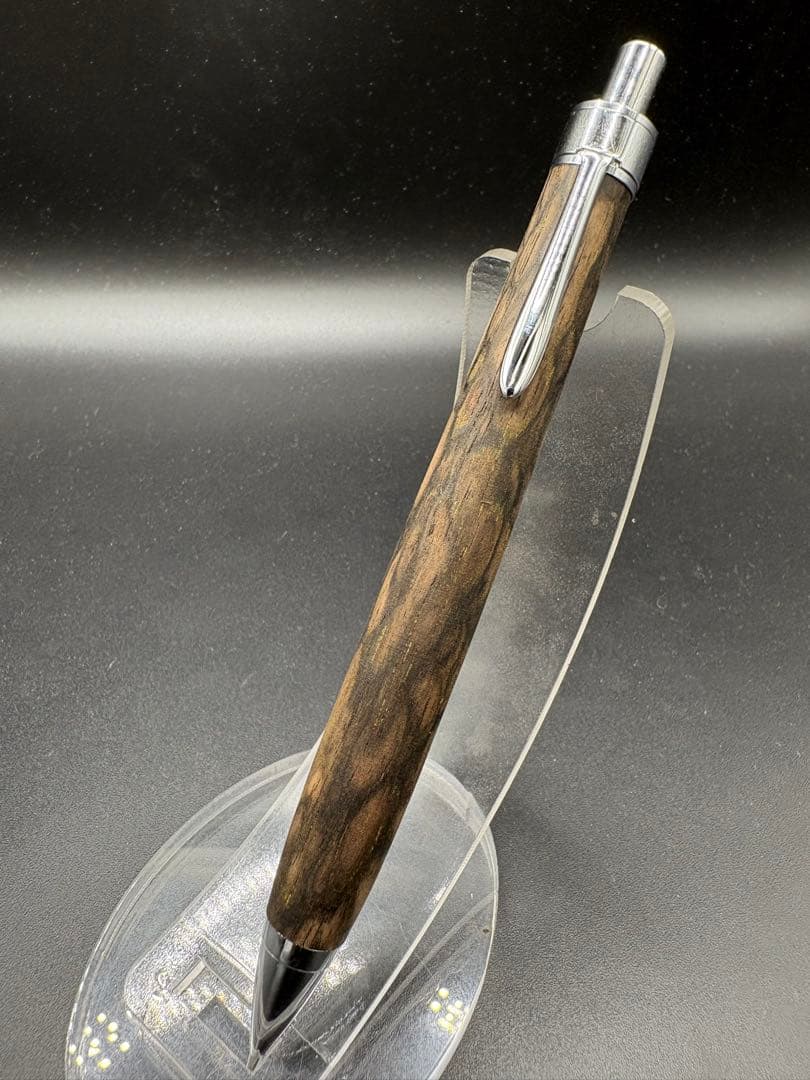 486 極上　黒柿　孔雀杢　木軸シャーペン　ボールペン