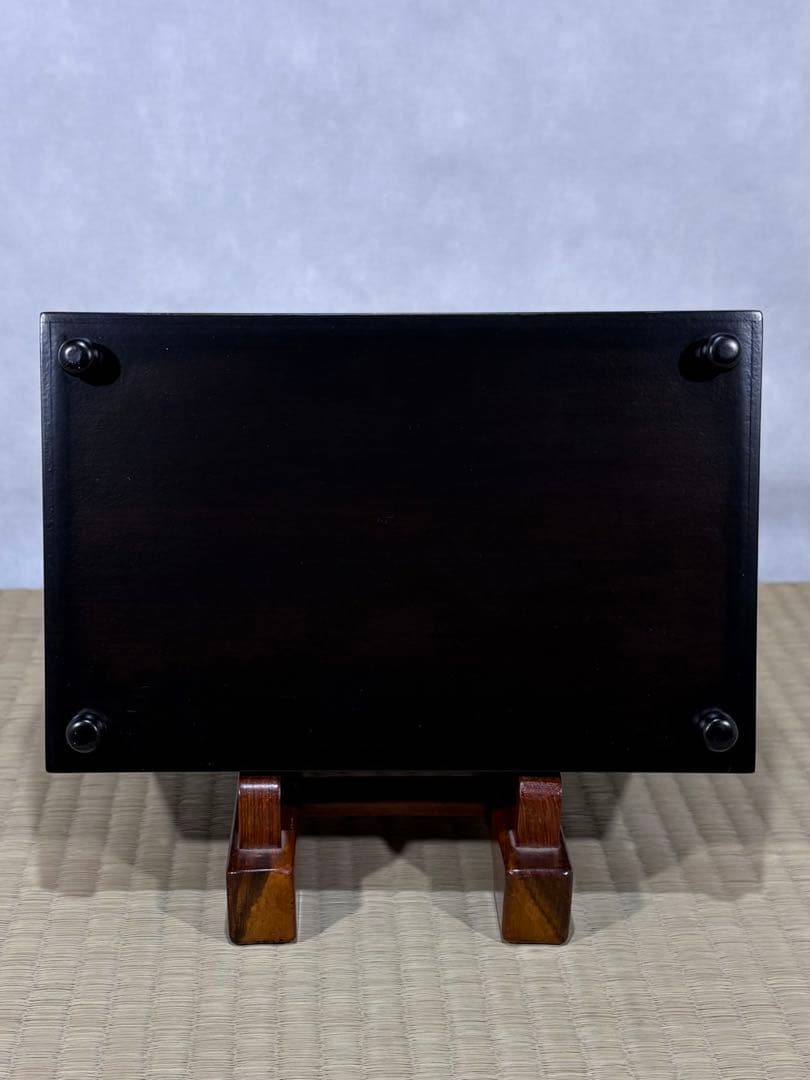 中谷秀斎造　如心斎好写　黒一閑粒足 煙草盆　美品　共箱　茶道具　送料込