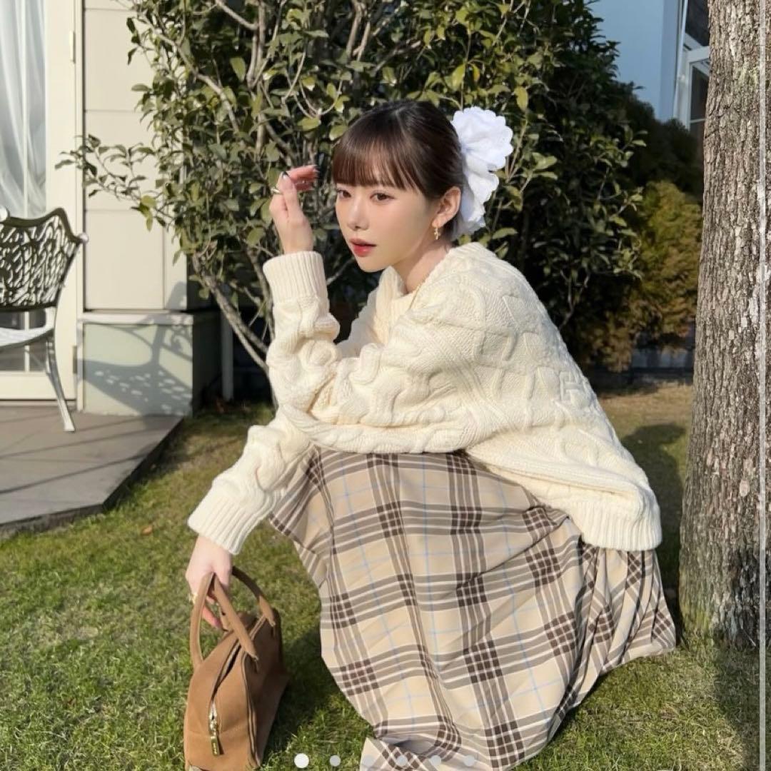 スカート thetoe Lyucus Pleats Skirt check