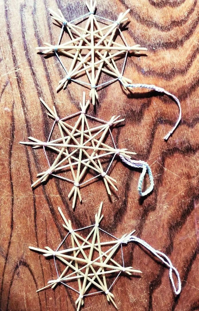 麦わら細工 ヒンメリ 魔除け 栽培期間中農薬不使用 3個セット