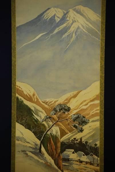 真作/渓水/醒ヶ井より伊吹山を望図/布袋屋掛軸HC-961