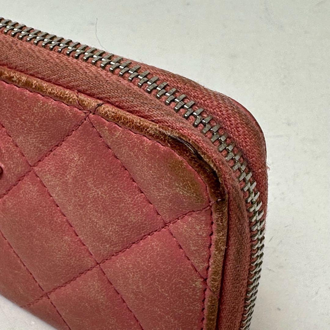 CHANEL シャネル ラムスキン ケース 小銭入れ ホルダー付き w8
