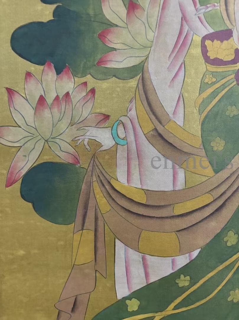 中国古美術 明時代 仇英作款 仕女図 三尺 絹本 掛け軸 巻き物 書画 唐物