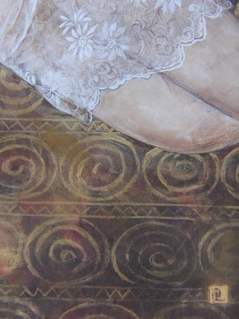 石本正、【思ひ遥かに】、希少な額装用画集より、新品額装付