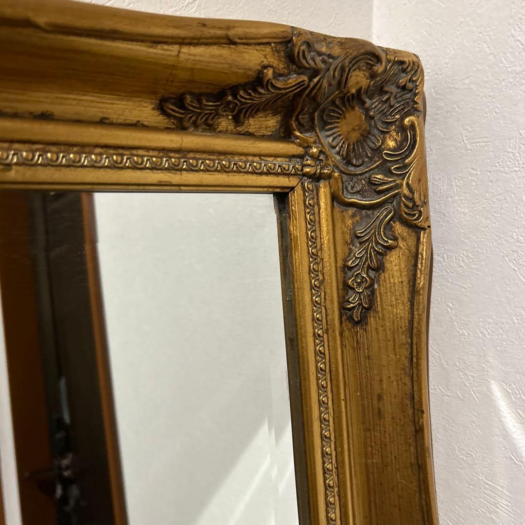 ④イギリスアンティーク調鏡✳︎大きな鏡✳︎金色フレーム