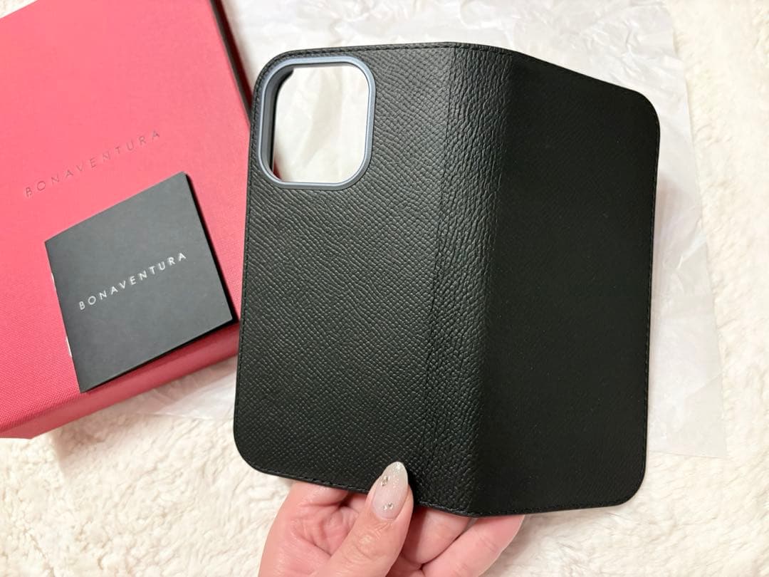 【新品未使用】BONAVENTURA iPhone16pro 手帳型ケース 黒