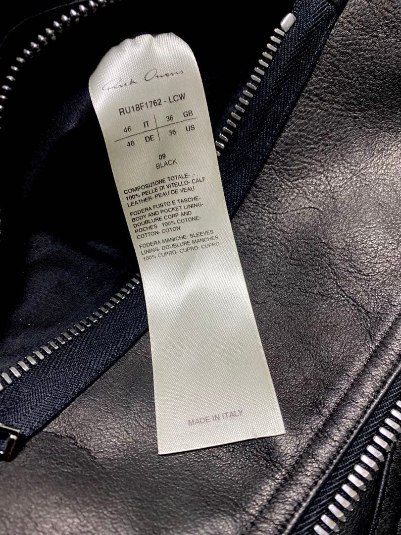 ジャケット・アウター Rick Owens MOLLINO BIKER LEATHERS JACKET