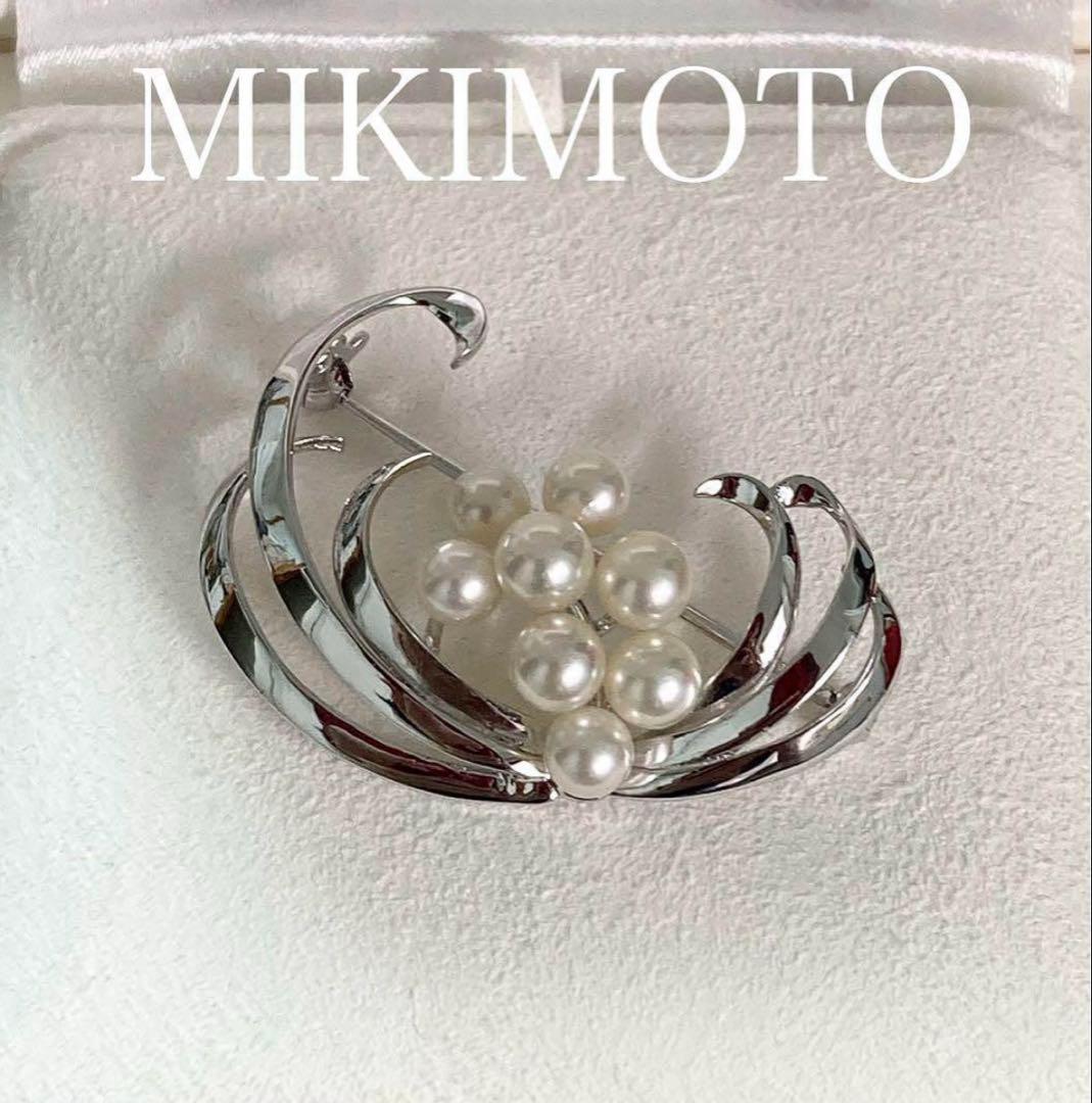 MIKIMOTO ミキモト　真珠　ベビーパール　ブローチ シルバー 8珠