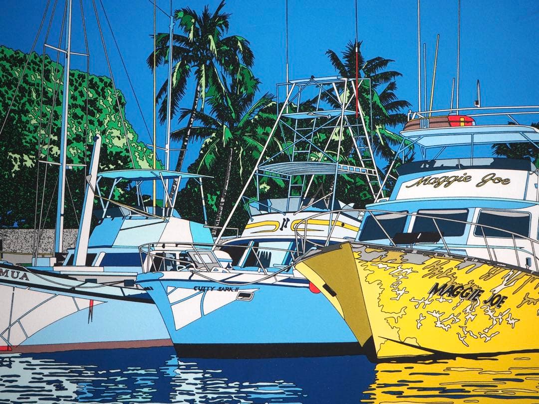 真作■鈴木英人 版画 MAGGIE JOE 直筆サイン■リトグラフ 絵画 ヨット