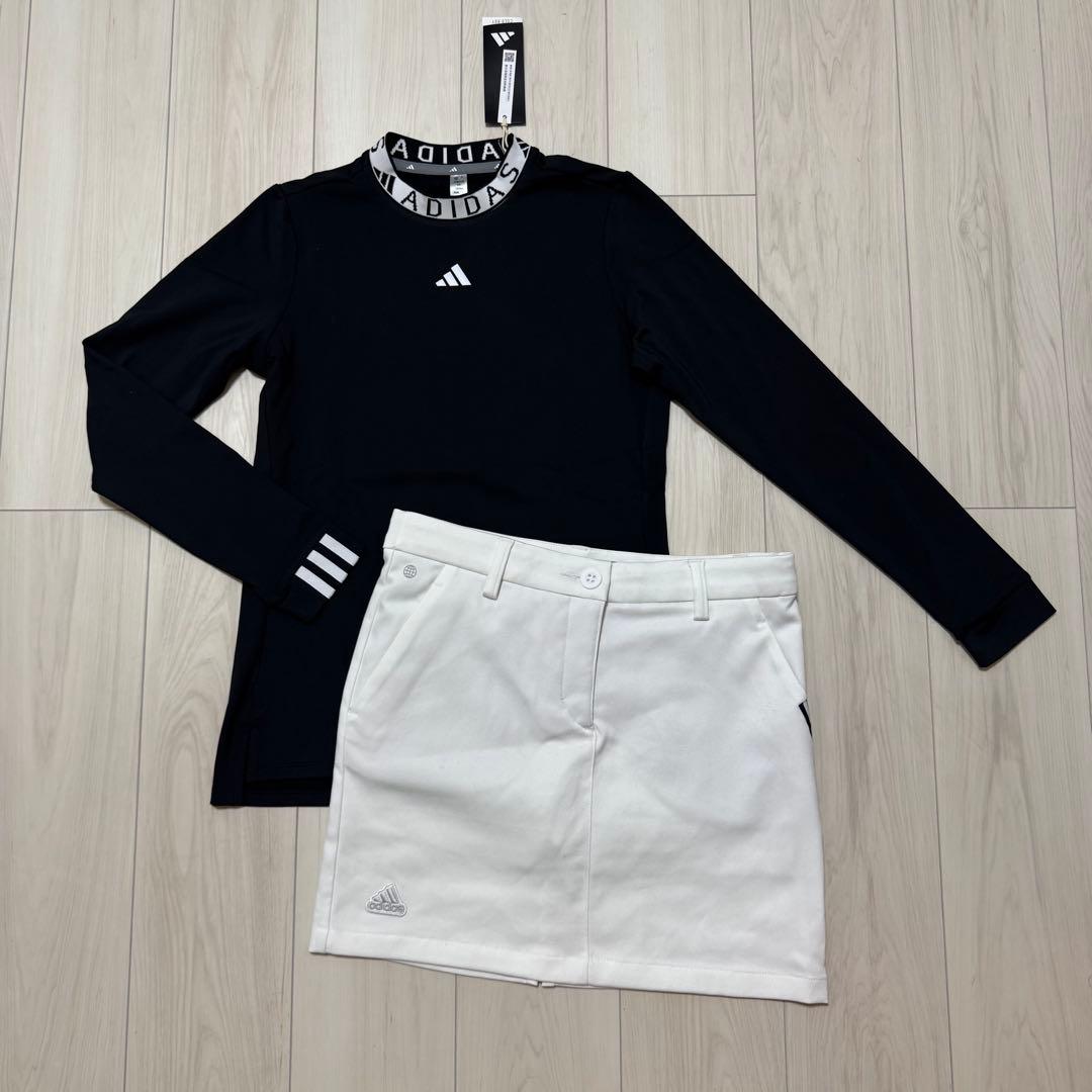 新品 アディダス ゴルフ セットアップ タイトスカート ジャカードネック S