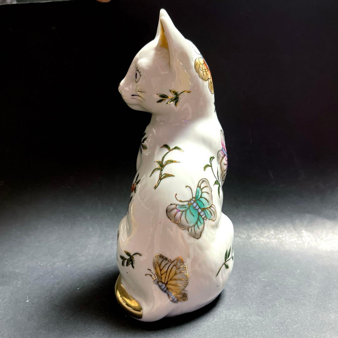 伊万里　陶器　金彩　色絵　見返り猫　アンティーク　縁起物　昭和レトロ