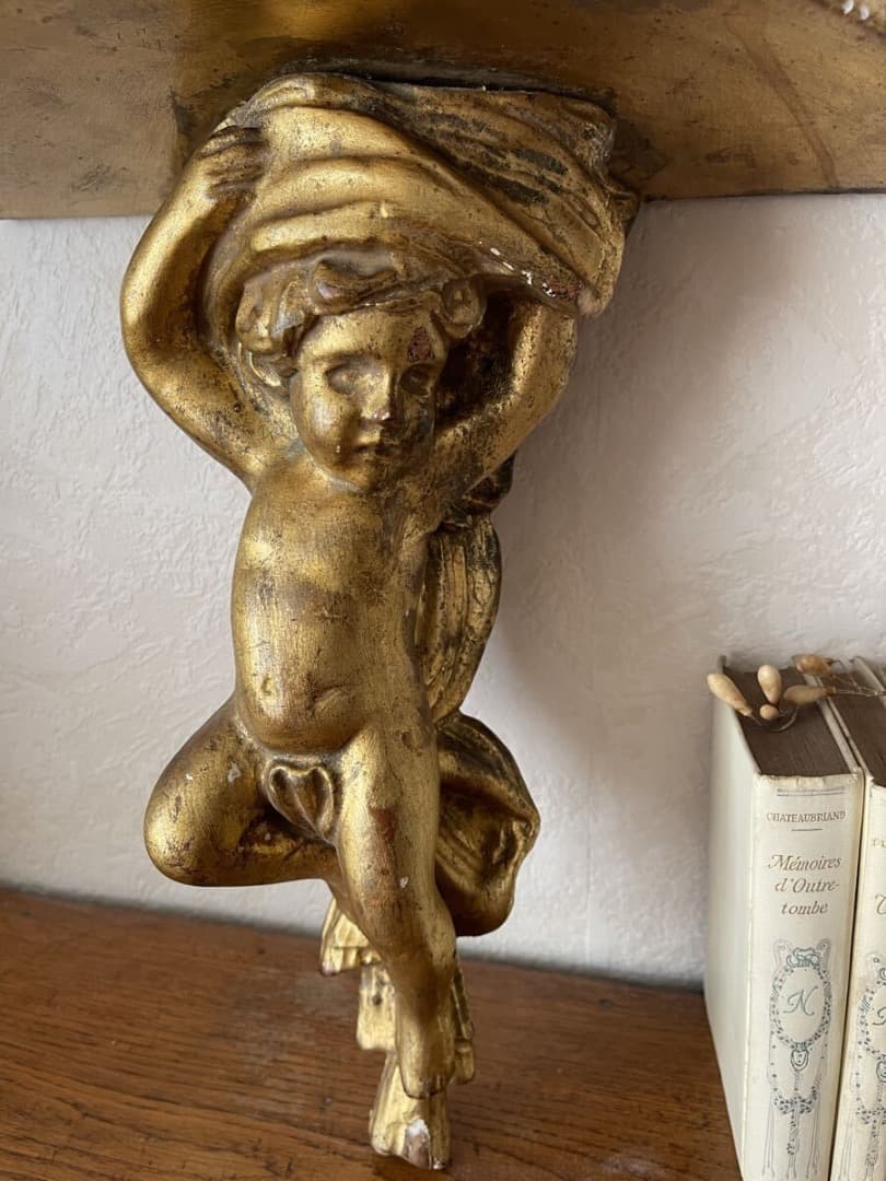 フランス アンティーク 天使の コンソル ウォールシェルフ デコ 装飾