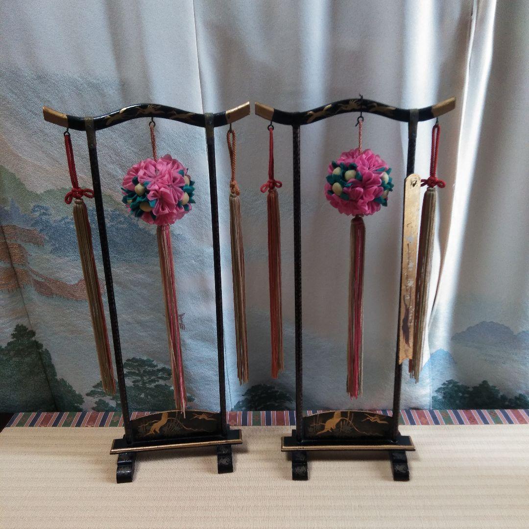 古Aー5　　雛飾り　 吊りくす玉飾り　つまみ細工