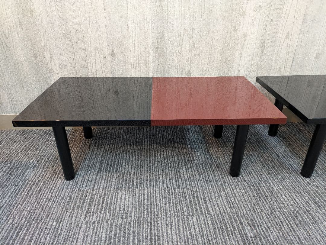 【高級漆座卓】赤と黒の木製座卓 2台セット