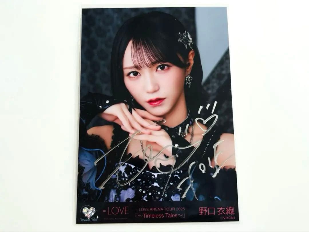 イコラブ 野口衣織 アリーナツアー2025衣装 生写真 直筆 ヨリ 黒衣装
