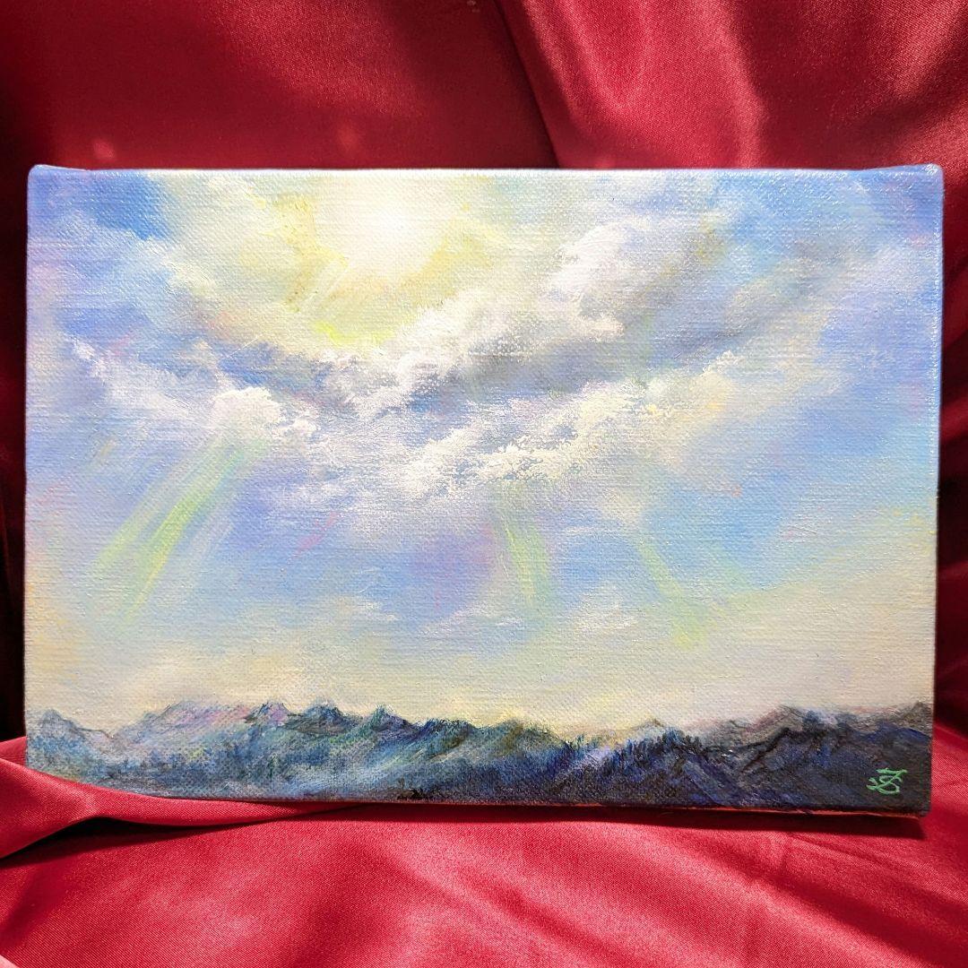 風景画　painterTMK 画家本人出品　空の風景画　唯一無二真筆　油絵