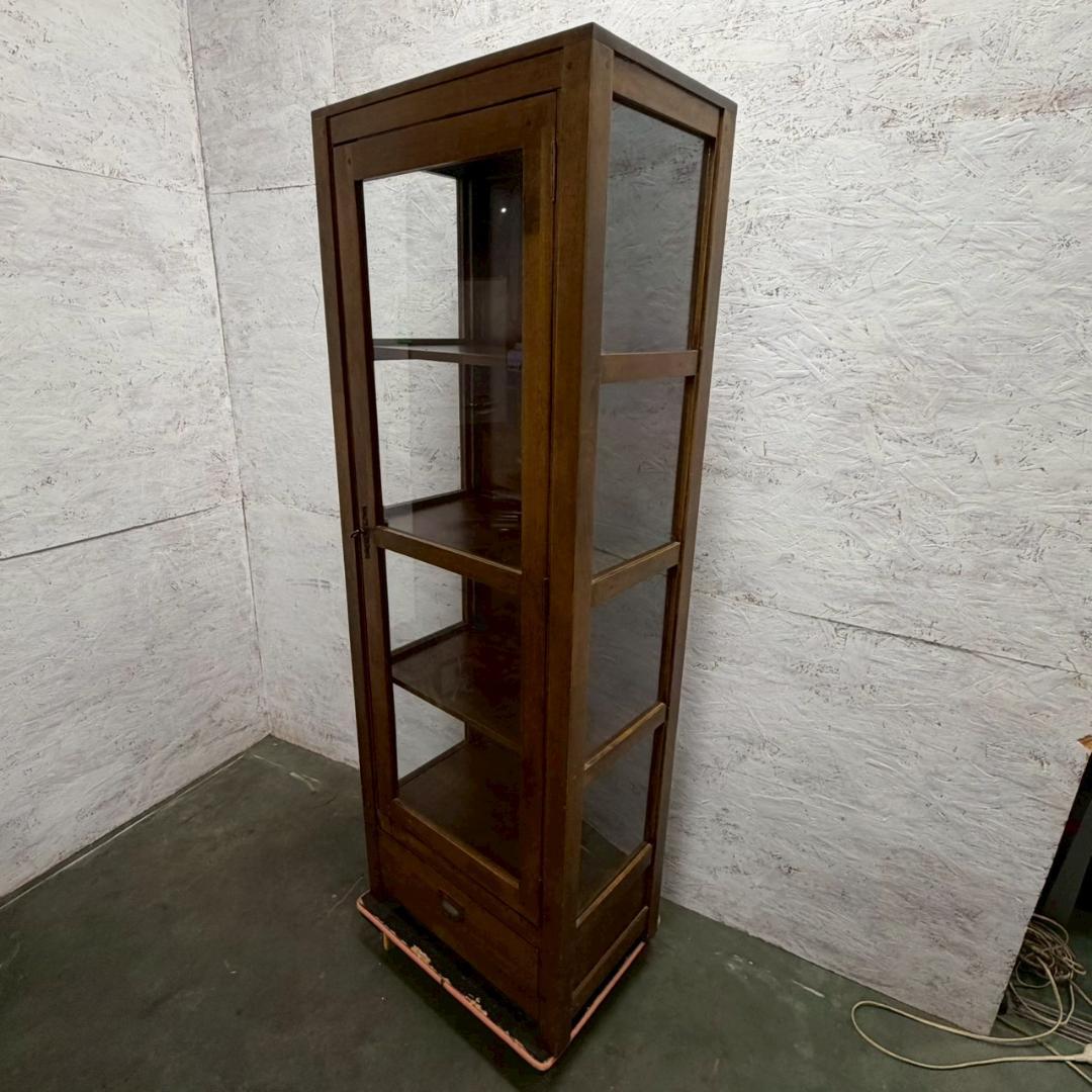 木製 ディスプレイキャビネット ガラスキャビネット アンティーク A0681