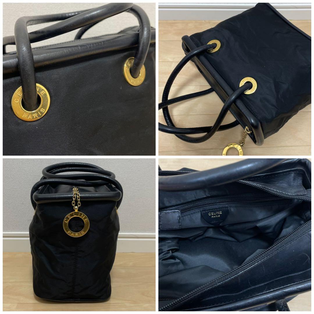 ■ CELINE（セリーヌ）良品 / ナイロン×レザー / ハンドバッグ/ 黒