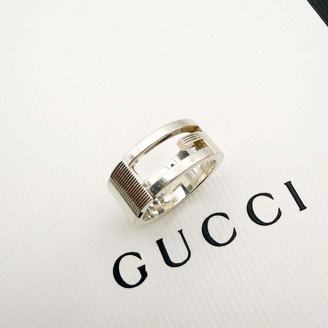 2931-1 人気✨GUCCI リング　Gロゴ 指輪　シルバー925 10号
