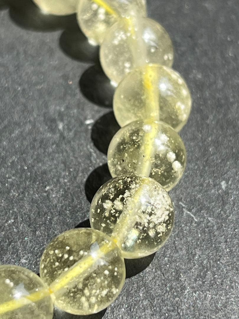 鑑別書付き　リビアングラス　8.9〜9.2㎜　ブレスレット　№3