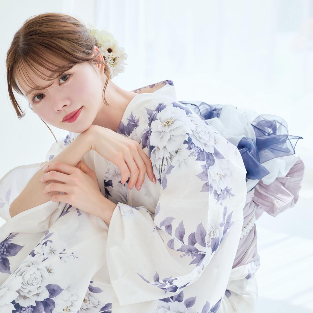 新品 浴衣 セット 浴衣セット ゆかた レディース 大人 水色 白 Y5-2