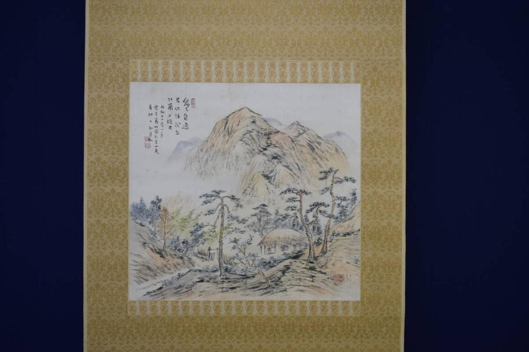 真作/矢野橋村/晴日閑居/桐共箱太巻二重箱付/布袋屋掛軸HF-20