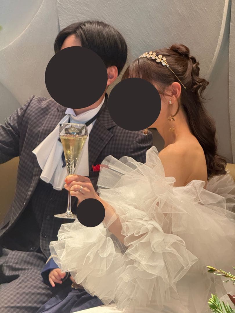 ウェディングドレス チュール袖