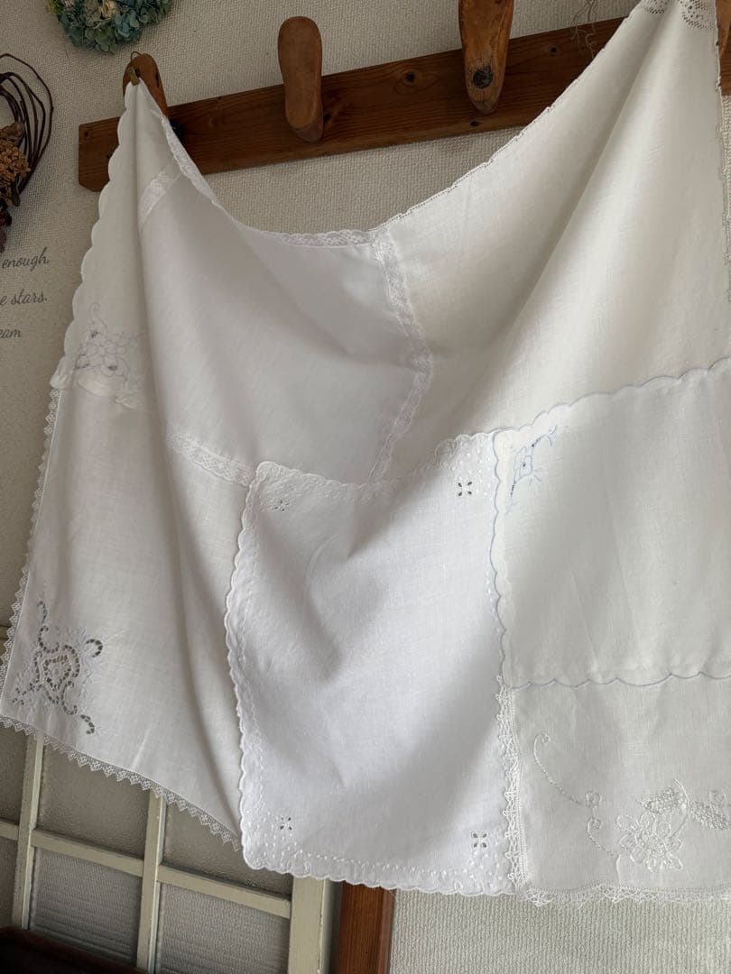 SALE❣️フランスアンティーク花柄刺繍レースクロスカーテンஐ⑥