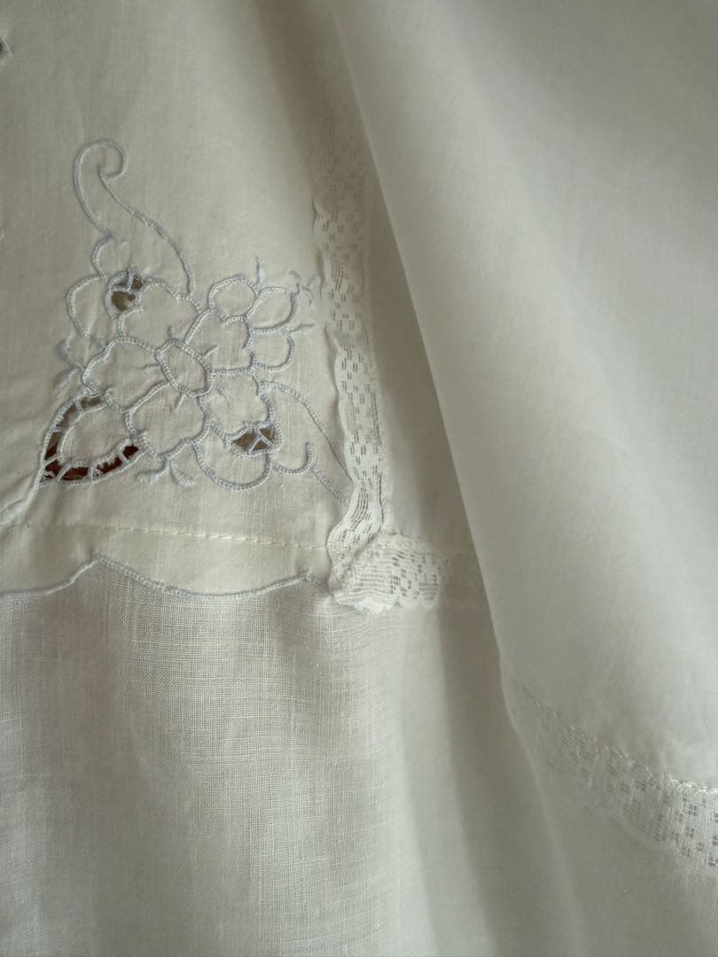 SALE❣️フランスアンティーク花柄刺繍レースクロスカーテンஐ⑥