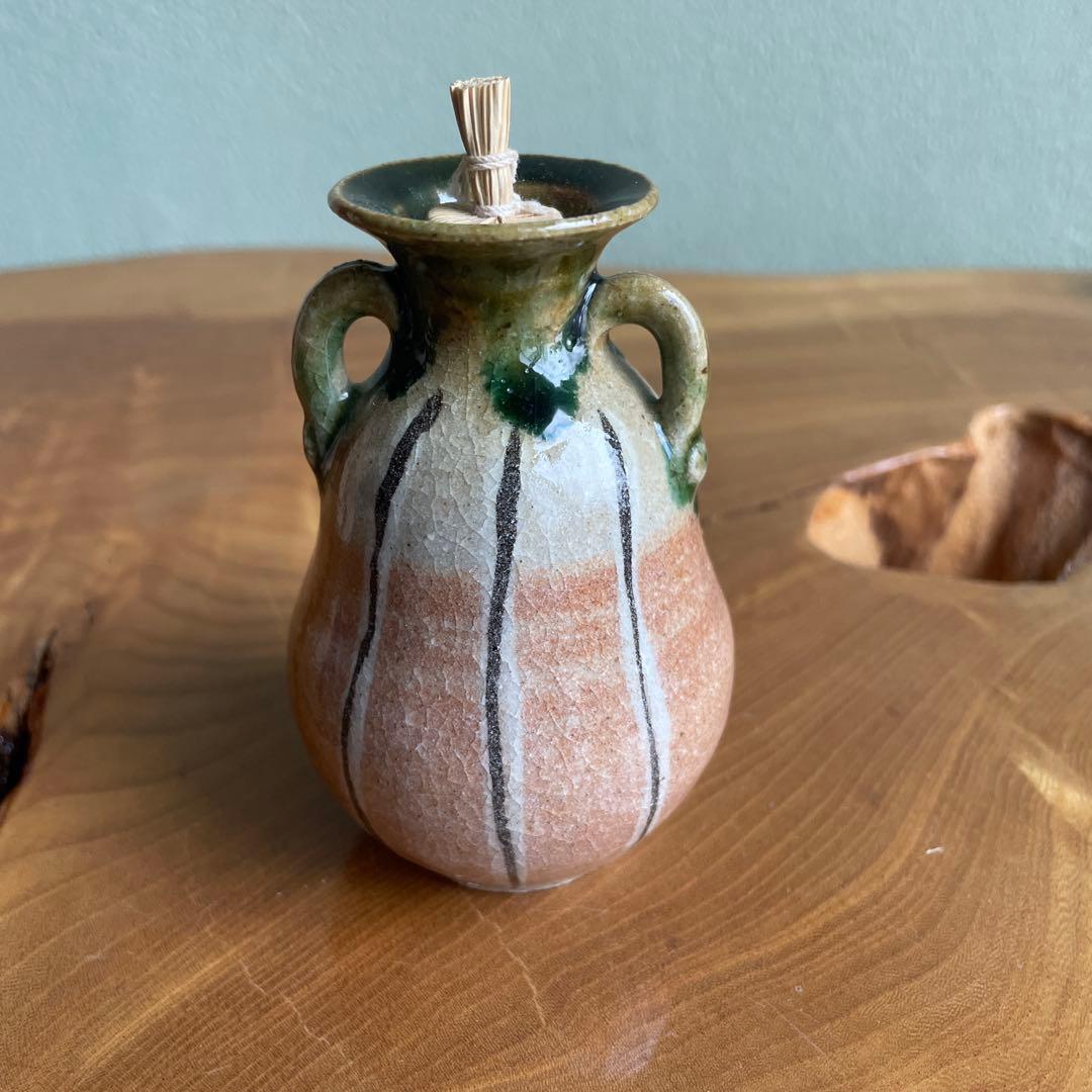 織部焼 茶入 菊泉窯 國中源彦作 茶道具 共箱