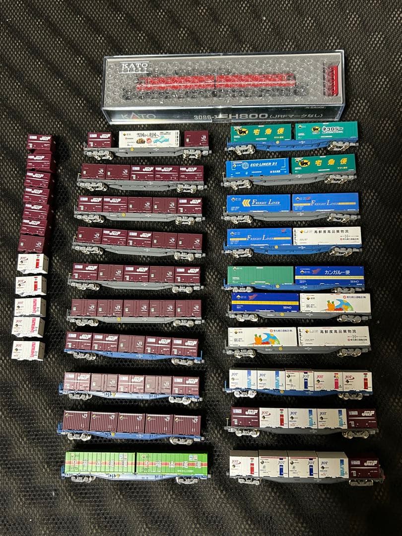 KATO EH800JRFなし＋TOMIXコキ20両コンテナ付き