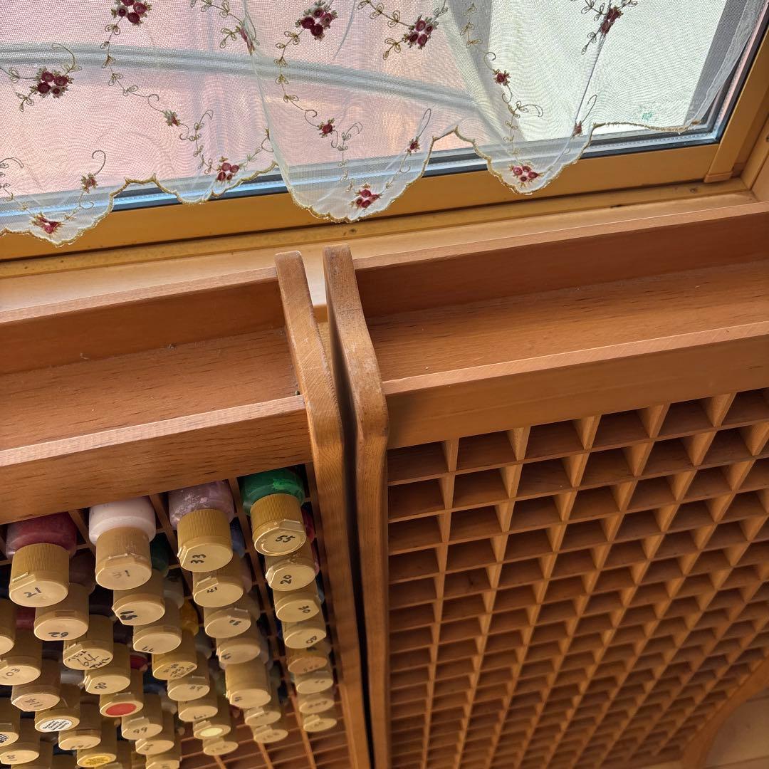 木製収納棚 2個セット絵の具200本収納