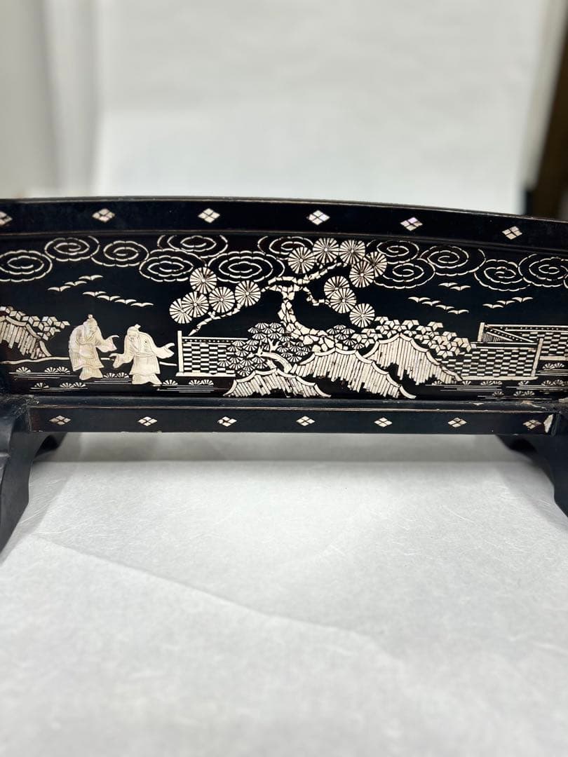 刀掛け 螺鈿　武具　三本掛け　日本刀