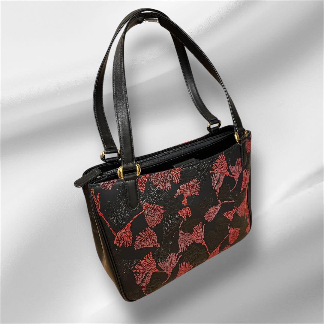 【美品】印傳屋 INDEN-YA 房柄 ベネッセージ バッグ