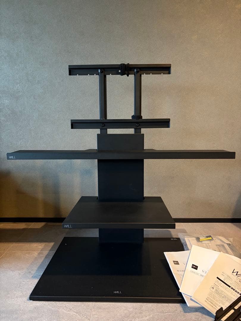 wall テレビスタンド サウンドバー ゲーム機 スタンド付 サテンブラック