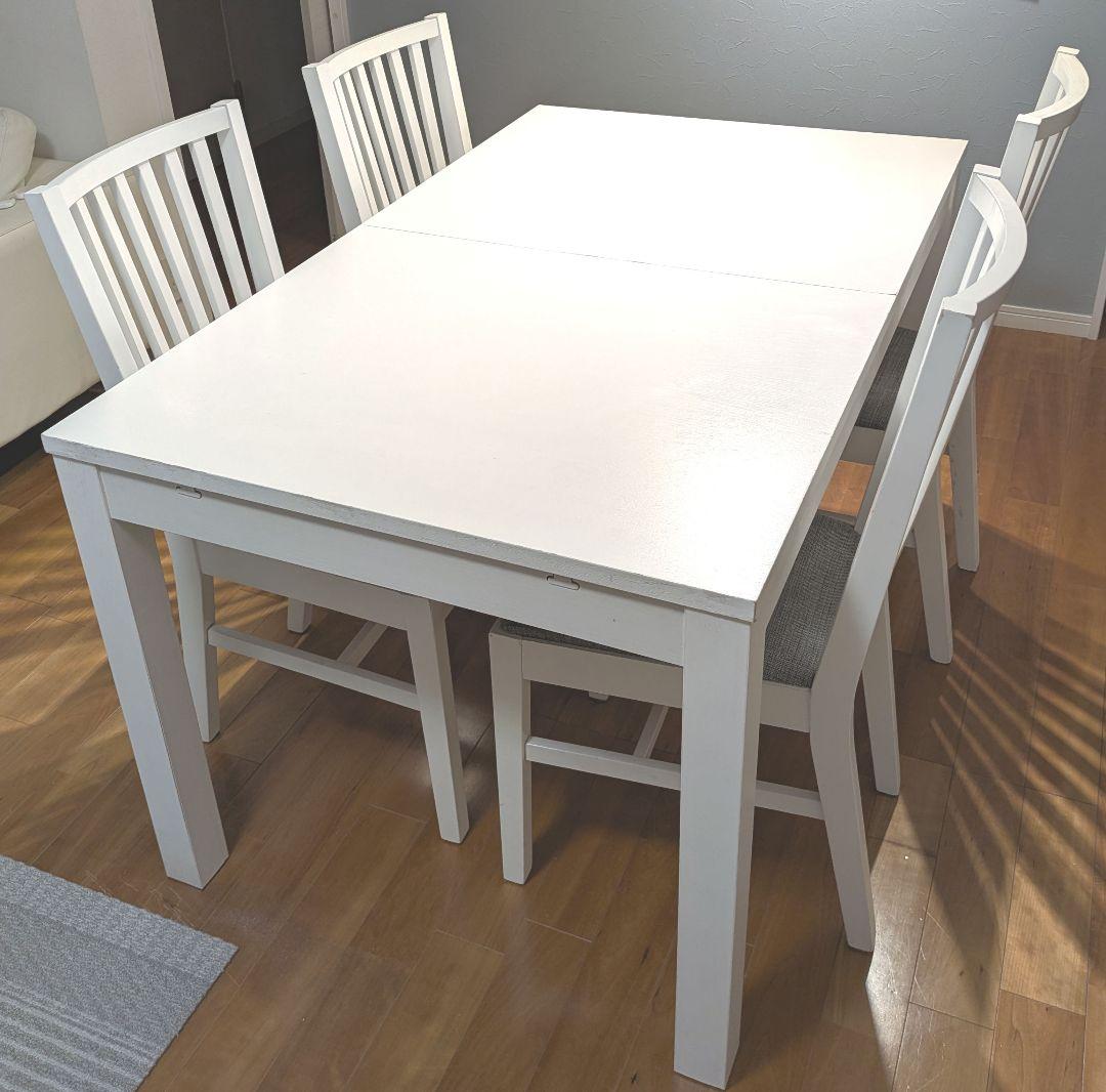 【再値下げ】IKEA 伸張型 ダイニングテーブル チェア セット