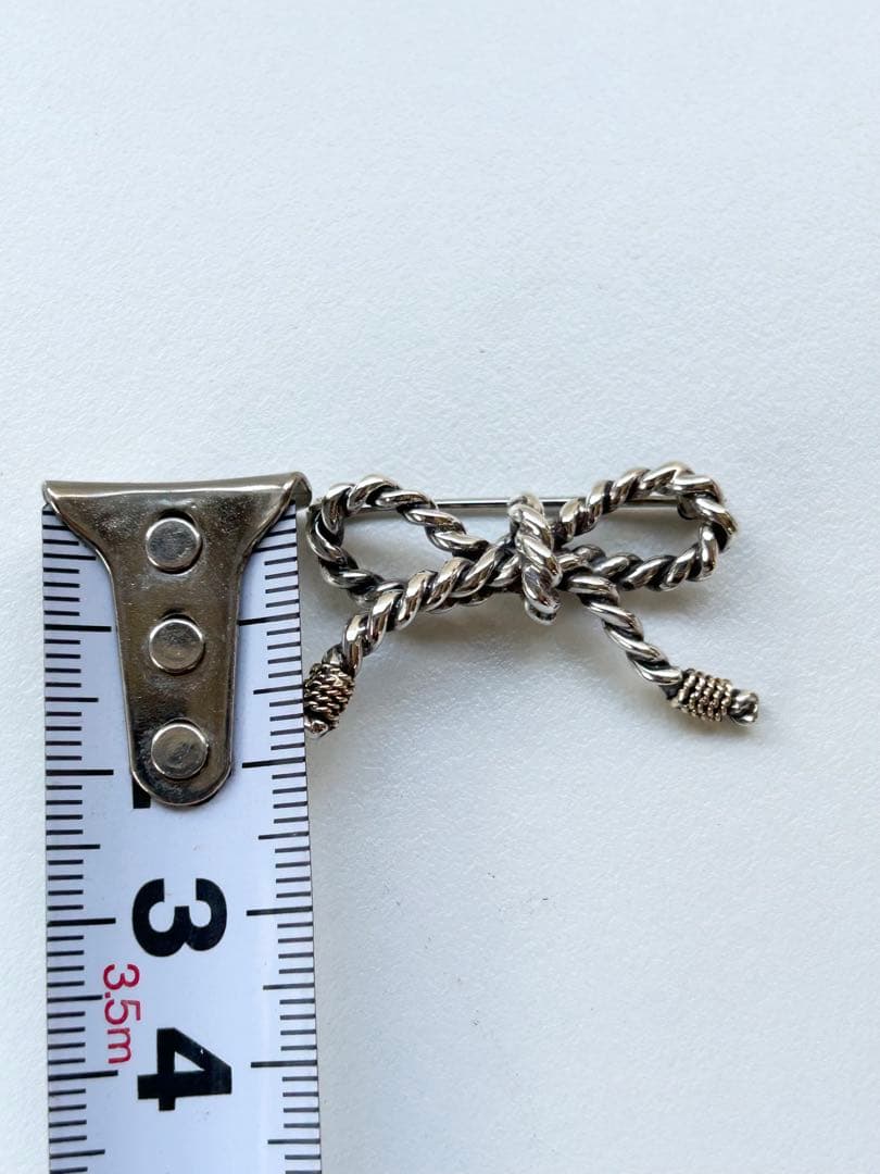 ♦︎①TIFFANY&Co. コンビ ツイスト ロープ リボン ブローチ K14