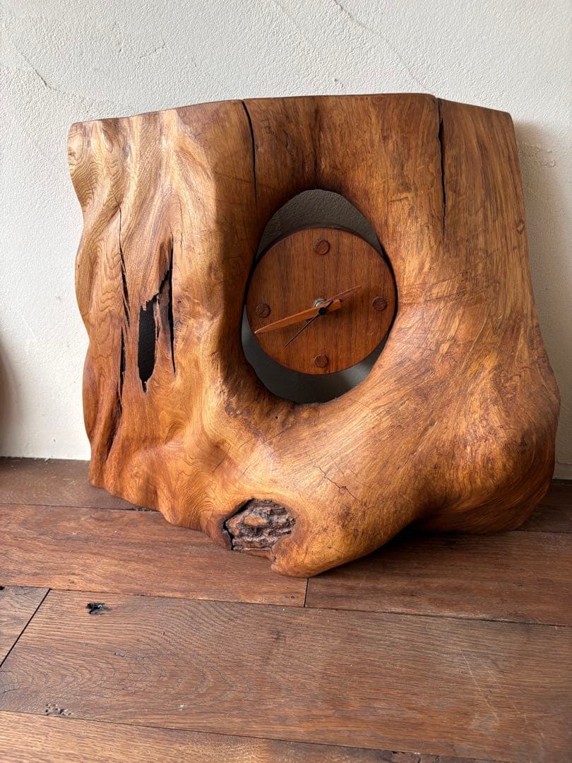 木製　時計　オブジェ