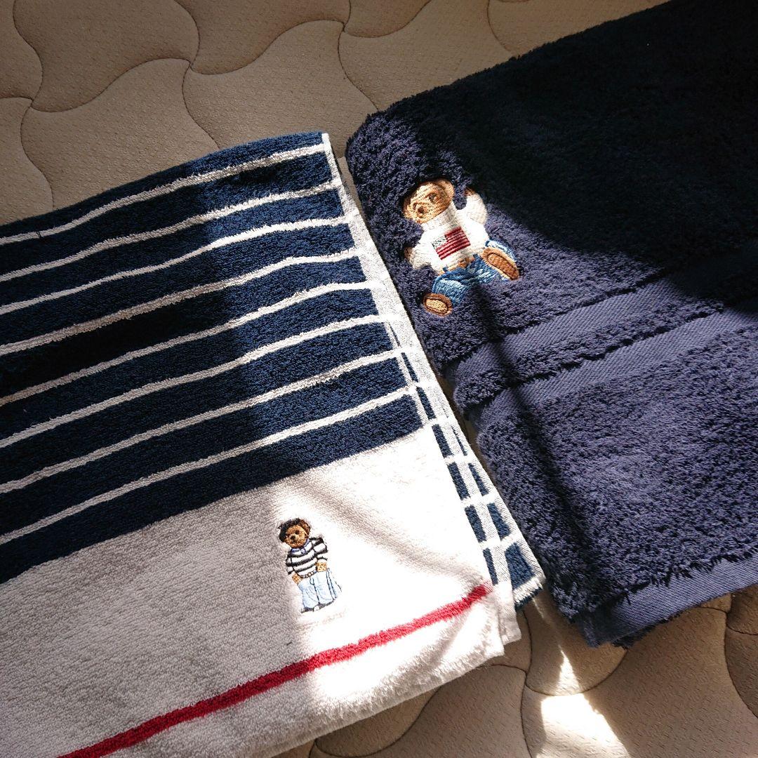 ラルフローレン　②ポロベア刺しゅう入りバスタオル　2枚セット