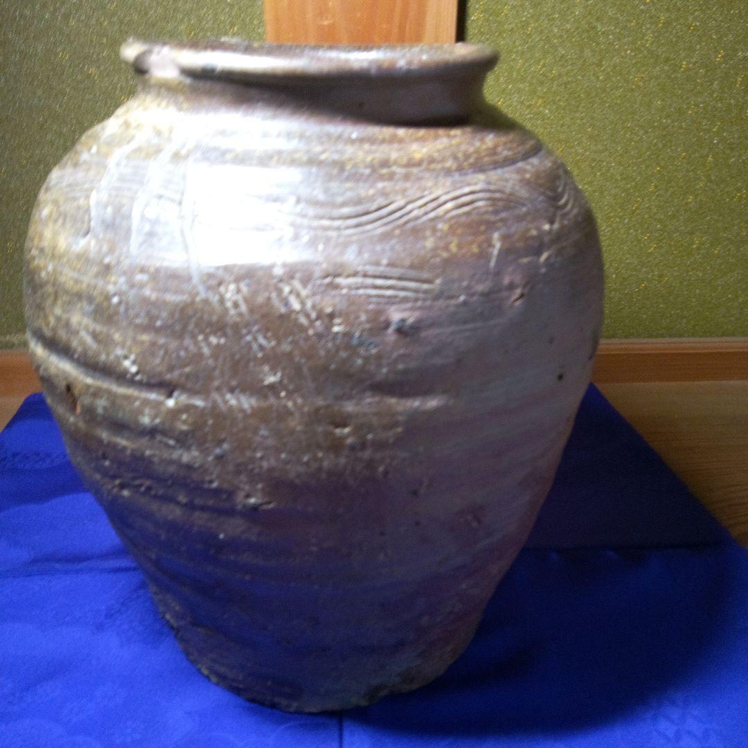 古備前室町時代波状紋茶壺